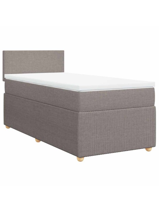 Box spring postel s matrací taupe 100 x 200 cm textil