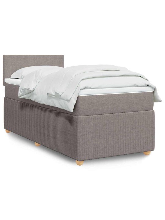 Box spring postel s matrací taupe 100 x 200 cm textil