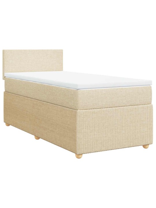 Box spring postel s matrací krémová 100 x 200 cm textil