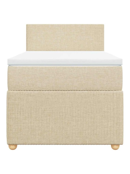 Box spring postel s matrací krémová 100 x 200 cm textil