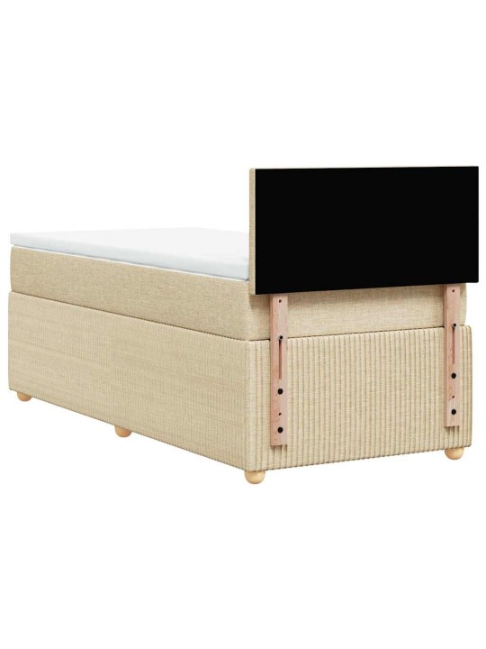 Box spring postel s matrací krémová 100 x 200 cm textil