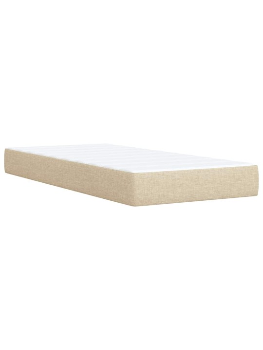 Box spring postel s matrací krémová 100 x 200 cm textil