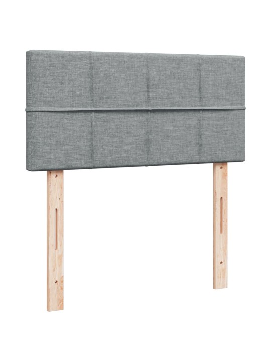 Box spring postel s matrací světle šedý 100 x 200 cm textil