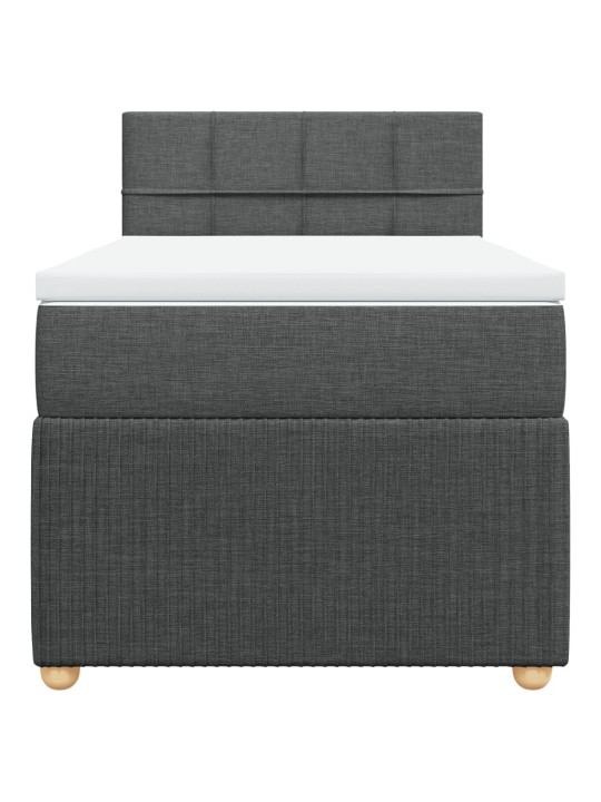 Box spring postel s matrací tmavě šedá 100 x 200 cm textil