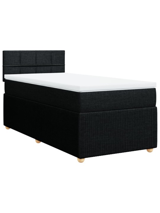 Box spring postel s matrací černá 100 x 200 cm textil