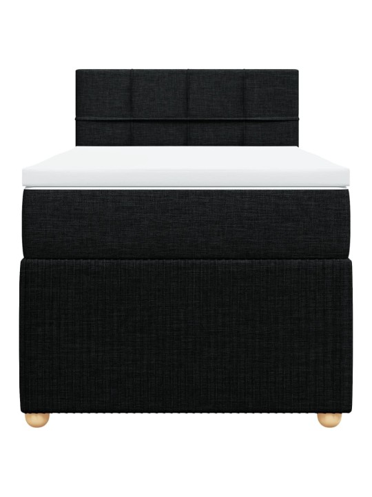 Box spring postel s matrací černá 100 x 200 cm textil