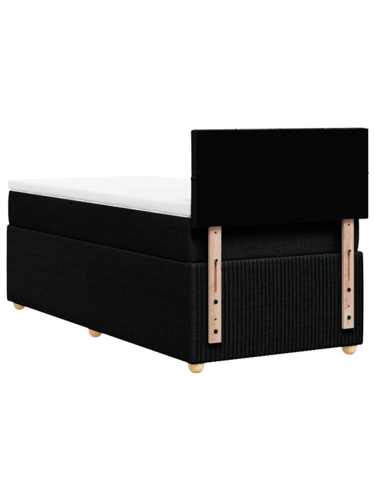 Box spring postel s matrací černá 100 x 200 cm textil