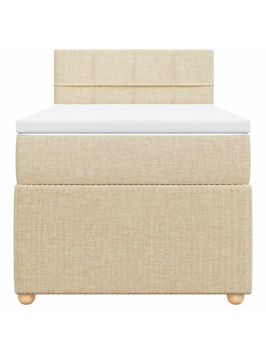 Box spring postel s matrací krémová 100 x 200 cm textil