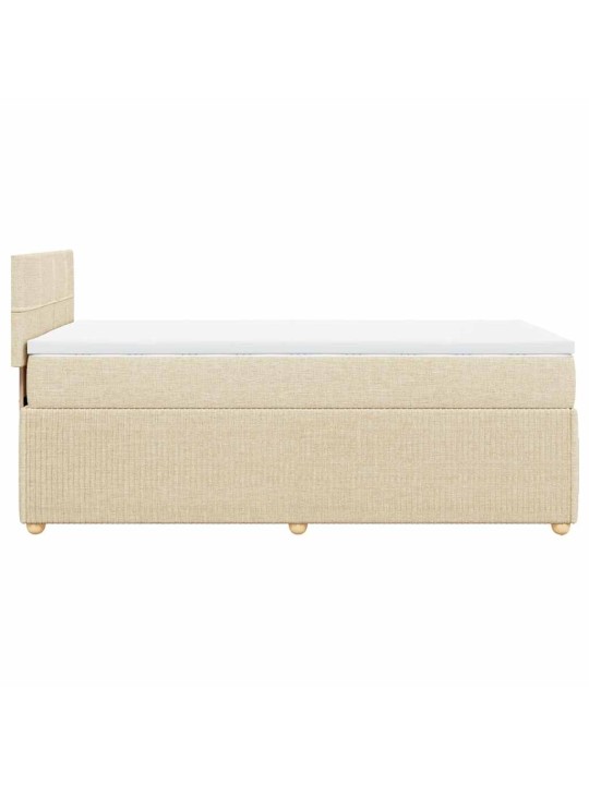 Box spring postel s matrací krémová 100 x 200 cm textil