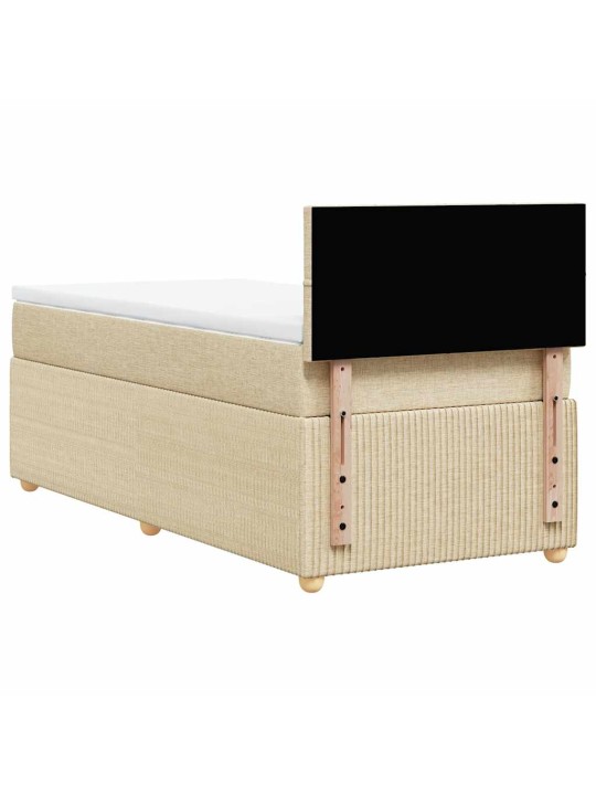 Box spring postel s matrací krémová 100 x 200 cm textil