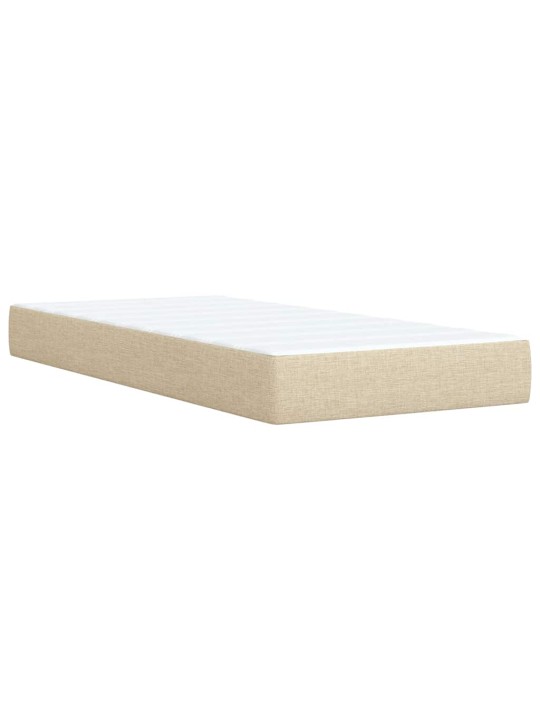 Box spring postel s matrací krémová 100 x 200 cm textil