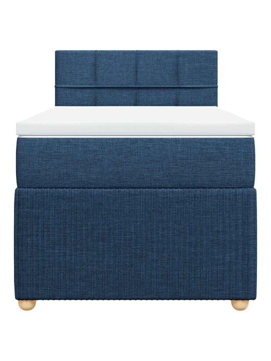 Box spring postel s matrací modrá 100 x 200 cm textil