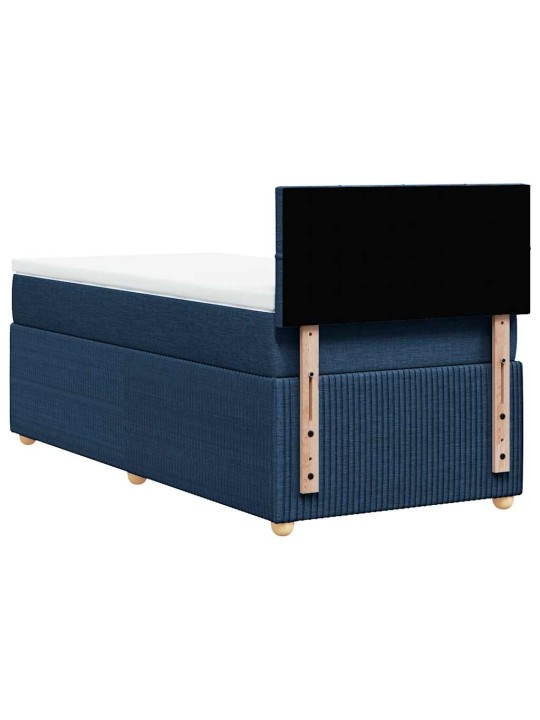 Box spring postel s matrací modrá 100 x 200 cm textil