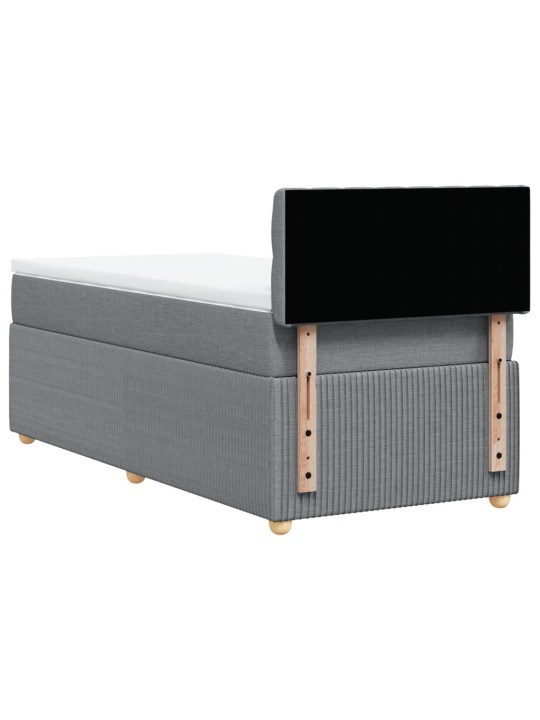 Box spring postel s matrací světle šedý 100 x 200 cm textil