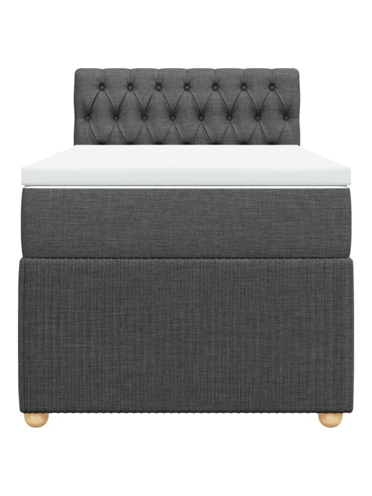 Box spring postel s matrací tmavě šedá 100 x 200 cm textil
