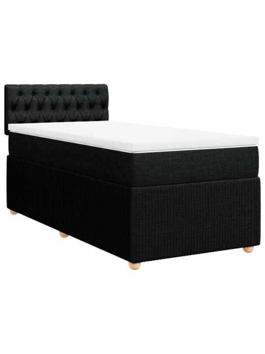 Box spring postel s matrací černá 100 x 200 cm textil