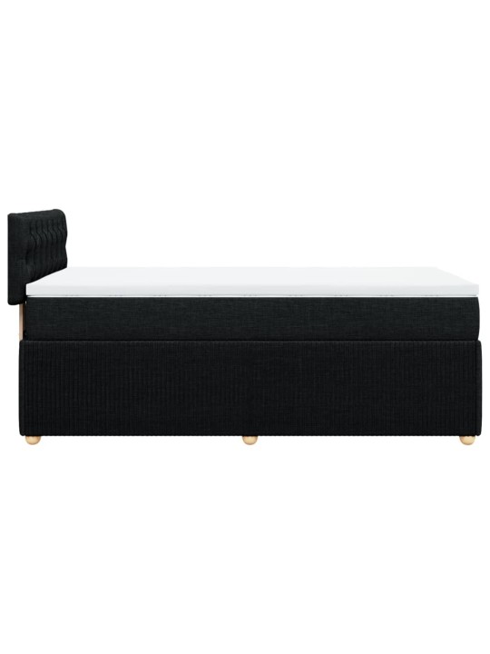 Box spring postel s matrací černá 100 x 200 cm textil