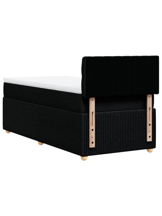 Box spring postel s matrací černá 100 x 200 cm textil