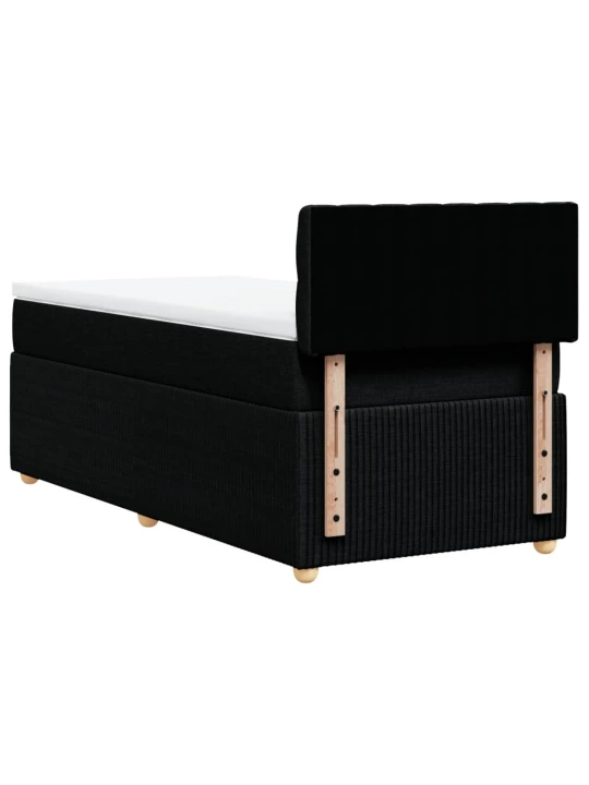 Box spring postel s matrací černá 100 x 200 cm textil