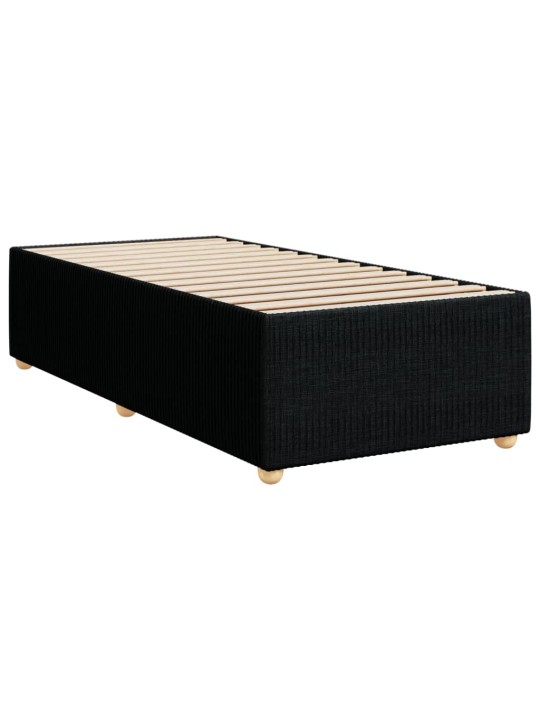 Box spring postel s matrací černá 100 x 200 cm textil