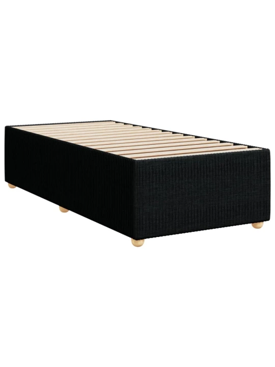Box spring postel s matrací černá 100 x 200 cm textil