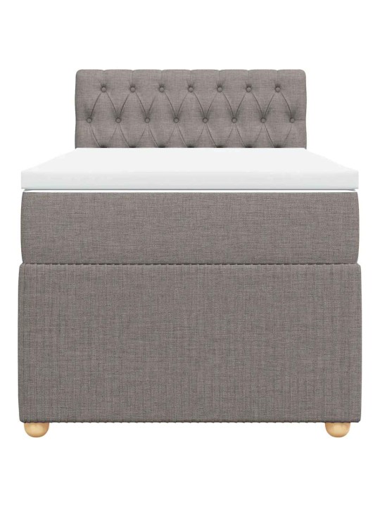 Box spring postel s matrací taupe 100 x 200 cm textil