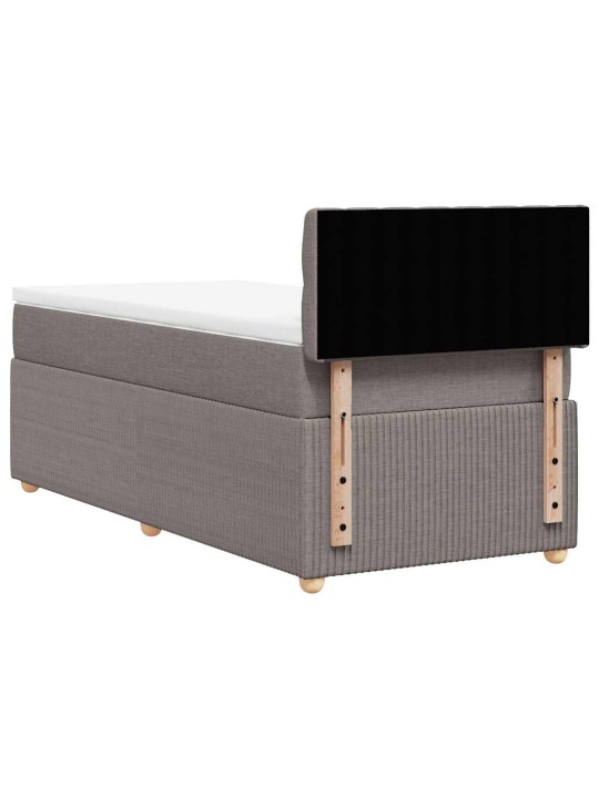 Box spring postel s matrací taupe 100 x 200 cm textil
