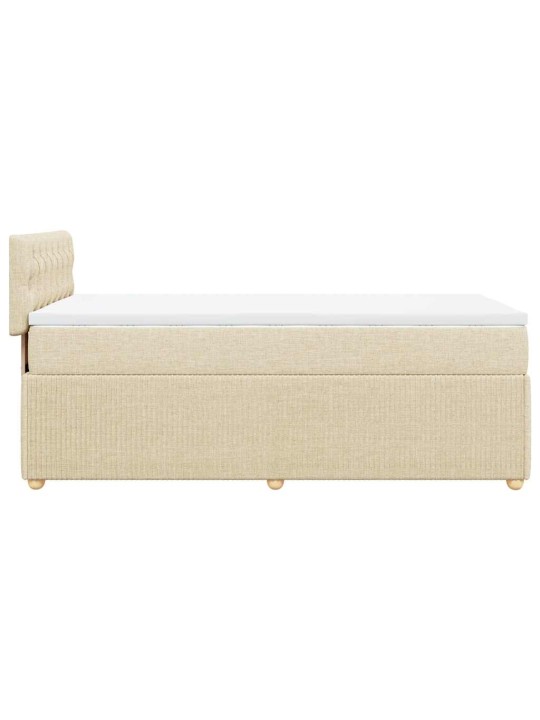 Box spring postel s matrací krémová 100 x 200 cm textil
