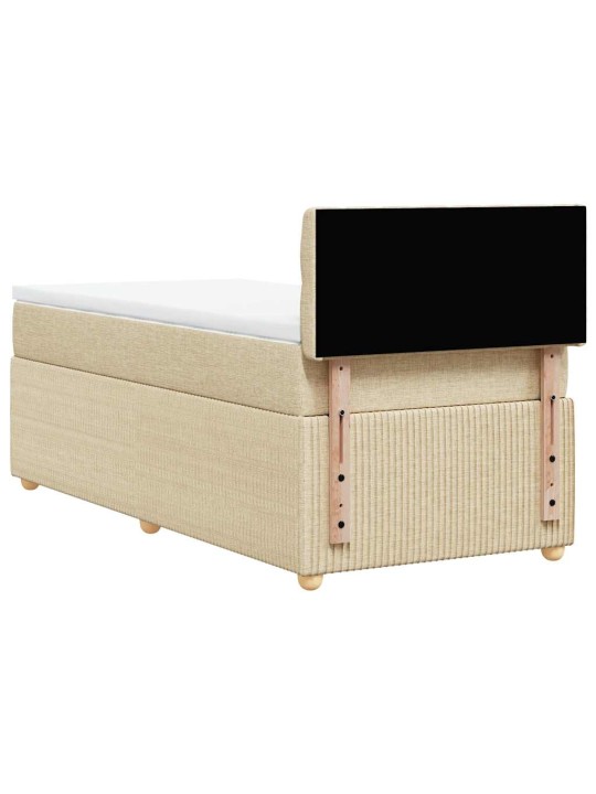Box spring postel s matrací krémová 100 x 200 cm textil
