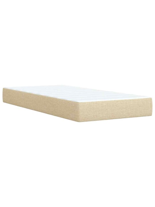 Box spring postel s matrací krémová 100 x 200 cm textil