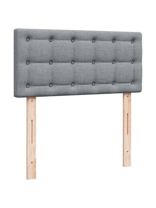 Box spring postel s matrací světle šedý 100 x 200 cm textil