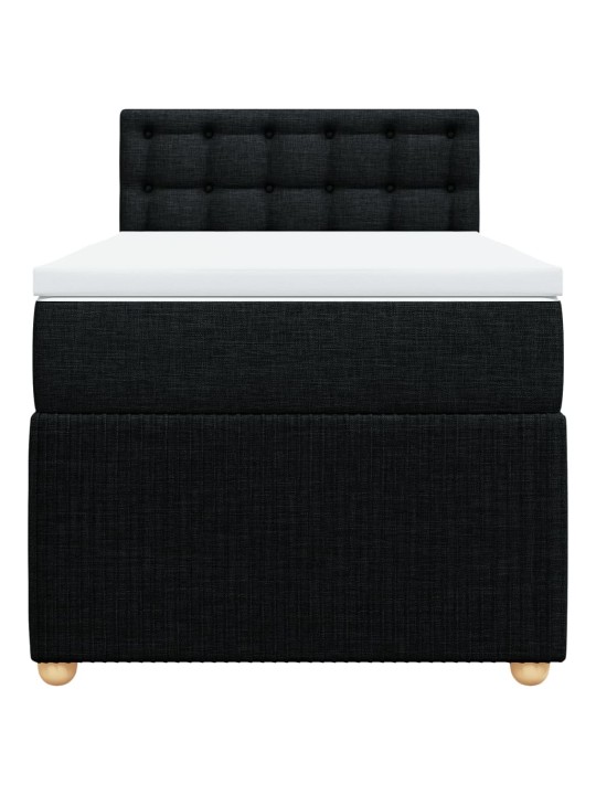 Box spring postel s matrací černá 100 x 200 cm textil