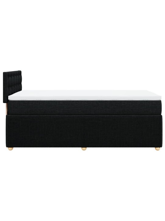 Box spring postel s matrací černá 100 x 200 cm textil