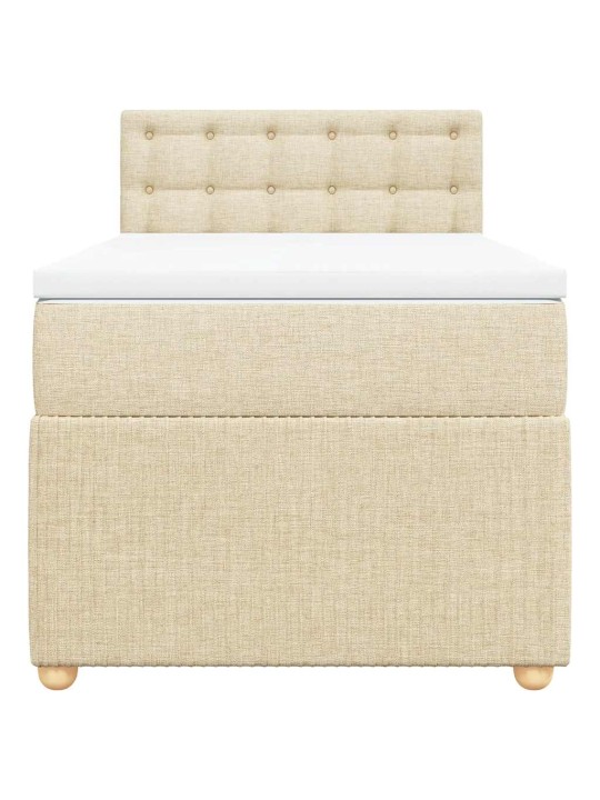 Box spring postel s matrací krémová 100 x 200 cm textil