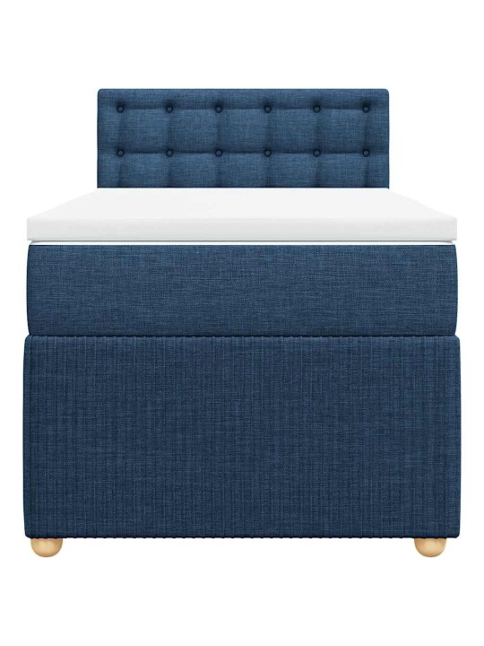 Box spring postel s matrací modrá 100 x 200 cm textil