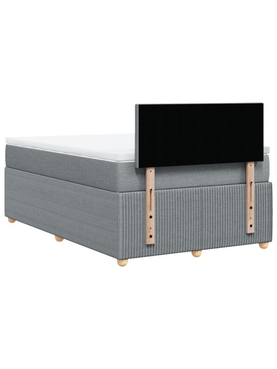 Box spring postel s matrací světle šedá 120x190 cm textil
