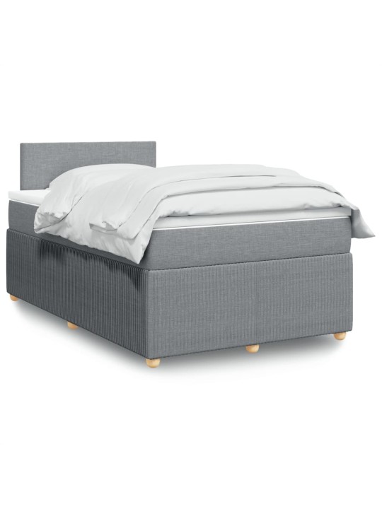 Box spring postel s matrací světle šedá 120x190 cm textil