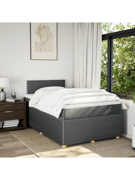 Box spring postel s matrací tmavě šedá 120x190 cm textil