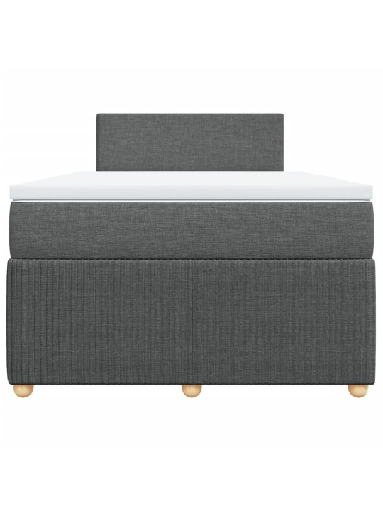 Box spring postel s matrací tmavě šedá 120x190 cm textil