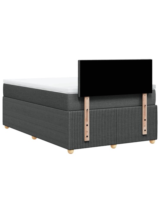 Box spring postel s matrací tmavě šedá 120x190 cm textil