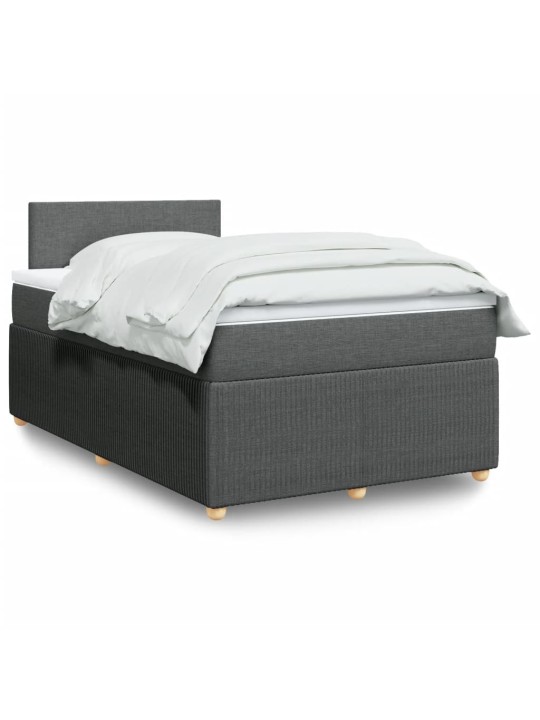 Box spring postel s matrací tmavě šedá 120x190 cm textil