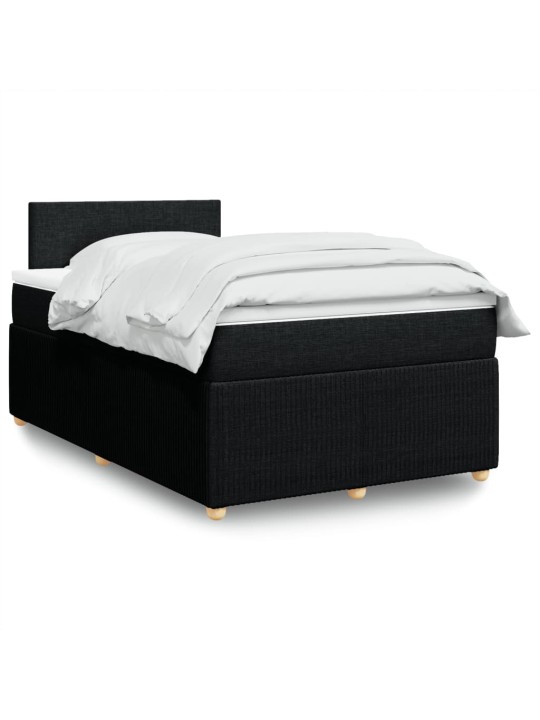 Box spring postel s matrací černá 120x190 cm textil