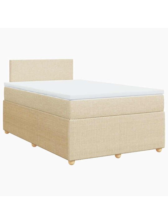 Box spring postel s matrací krémová 120x190 cm textil