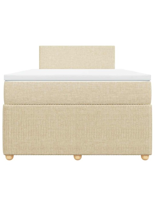 Box spring postel s matrací krémová 120x190 cm textil