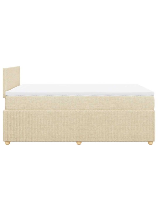 Box spring postel s matrací krémová 120x190 cm textil