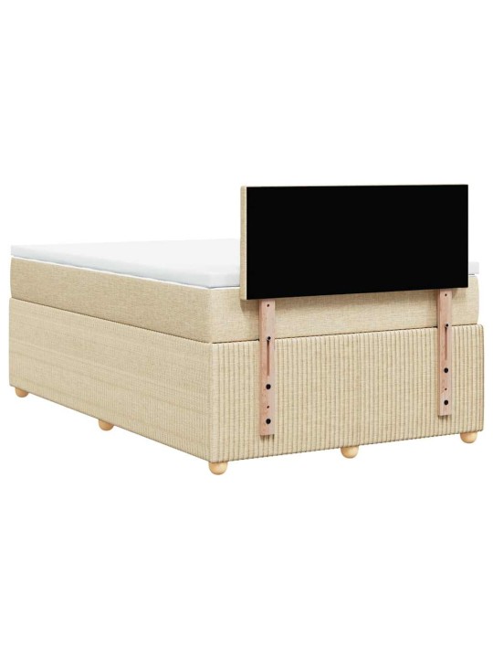 Box spring postel s matrací krémová 120x190 cm textil