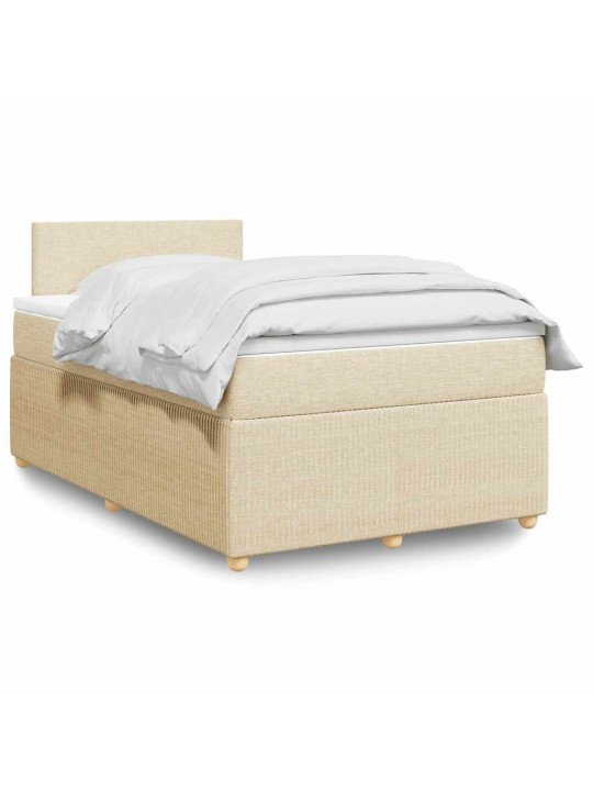 Box spring postel s matrací krémová 120x190 cm textil