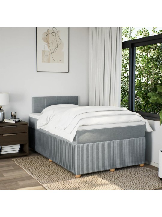 Box spring postel s matrací světle šedá 120x190 cm textil