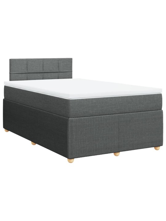 Box spring postel s matrací tmavě šedá 120x190 cm textil