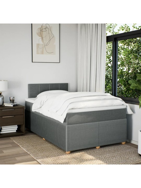 Box spring postel s matrací tmavě šedá 120x190 cm textil